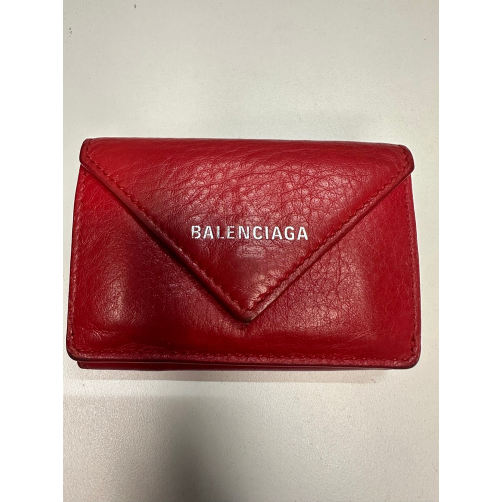 Women's BALENCIAGA Red Leather Envelope Wallet One Size